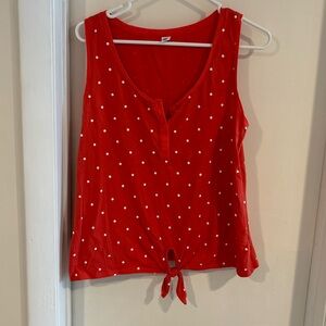 Old Navy Rust Orange and white polka dot Tank Top Medium